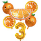 6pcs Orange Foil Balloon with 32inch Number Balloons Summer Themed Fruit Globals Baby Shower Birthday Thankgiving Party Decor