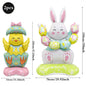 2Pcs Self Standing Easter Bunny Balloons Giant Bunny Carrot Chick Foil Balloon Easter Egg Decoration Home Holiday Party Supplies