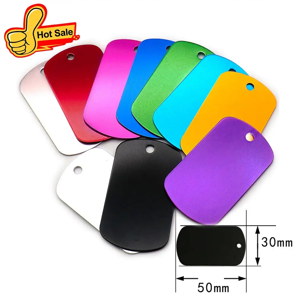 Random Mix 100pcs Aluminum Blank Dog Cat ID Pendant Engravable Ornament Tag Plates