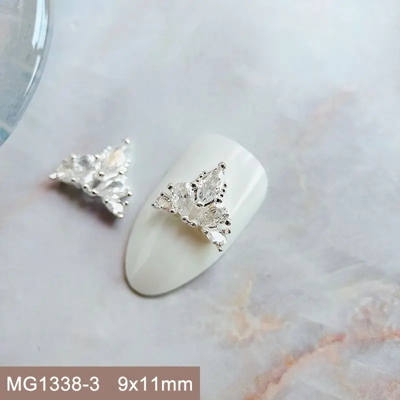 10pcs/lot Luxury No Fading Bow Butterfly Arc Nail Art Parts Zircon Crystal Manicure Nails Accesorios Supplies Decorations Charms