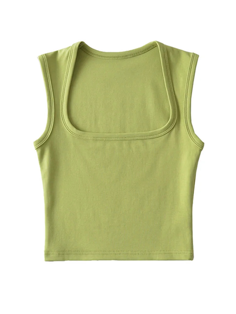 Deep Square Collar Crop Top