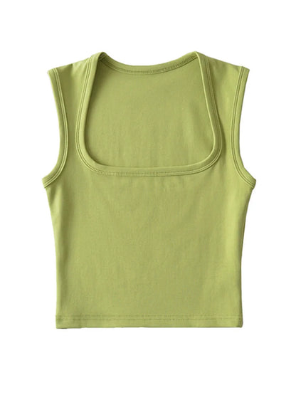 Deep Square Collar Crop Top
