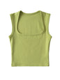 Deep Square Collar Crop Top