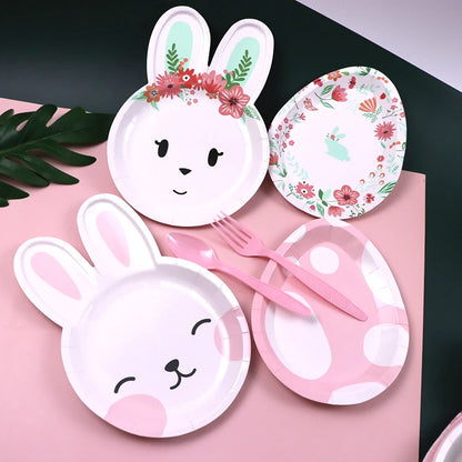 Easter Bunny Egg Party Supplies – Disposable Tableware & Kids Favors