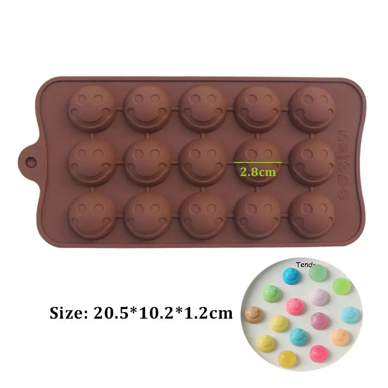 (59-87) Handmade Chocolate Candy Mould Jelly Pudding Ice Mold Insect Rose Heart Shape Silicone Moulds Baking Tool