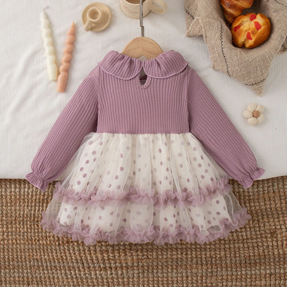 Autumn New Christmas Party Baby Girl Dress, Cute Polka Dot Children'S Clothing Suitable For Babies Aged 6 Months To 3 Years Old