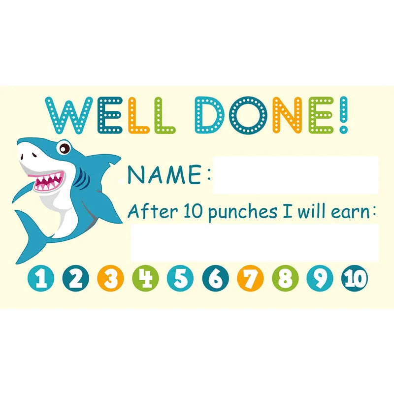 50Pcs Cartoon Kids Reward Incentive Punch Cards For Teacher