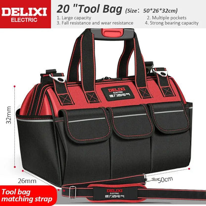 DELIXI ELECTRIC Tool Bag,Multifunctional Waterproof Storage Bags,Suitable for Electricians,Carpenters,Car Mechanics,Homeowners