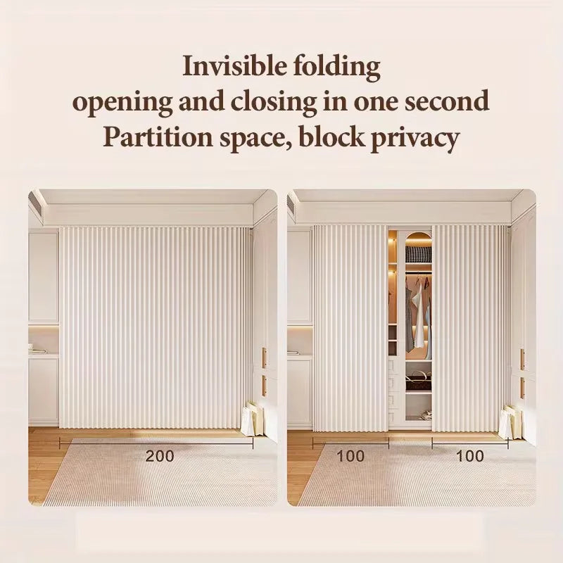 Super‑Thick Foldable Door Curtain – Hole‑Free Design with Invisible Storage & Hanging Hooks