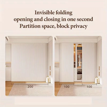 Super‑Thick Foldable Door Curtain – Hole‑Free Design with Invisible Storage & Hanging Hooks