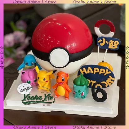 13‑Piece Pikachu Cake Topper Set – Cute Vinyl Anime Figures for Birthday Cake Decoration