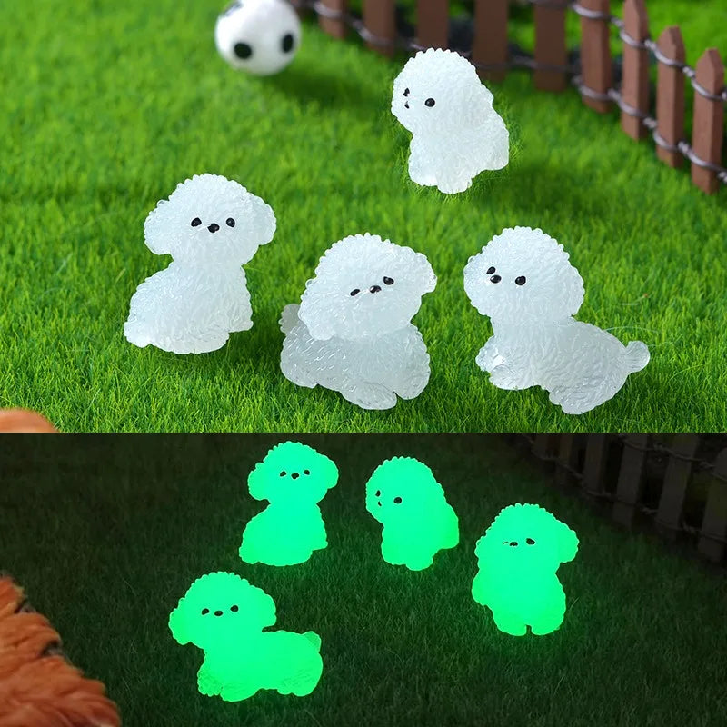 Luminous Poodle Dog Car Ornaments Dashboard Glow Ornament  Decoration Accessories