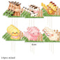 18pcs Carton Farm Animal Paper Cupcake Toppers for Kids Farm Themed Birthday Baby Shower Party Decoration DIY Cake Supplies