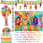Cartoon Rainbow Doll High School Theme Background Birthday Party Decoration Supplies Disposable Cup Cutlery Balloon Baby Gift
