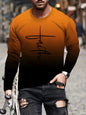 Fashion Trend Men's Crew-neck Long Sleeves Cross 3D Printed Men's Casual Pullover T-shirt Casual All-match Men's Top S-5XL