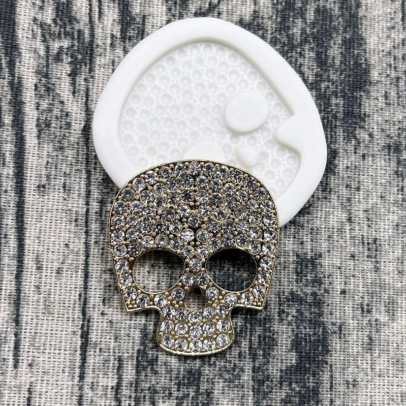 Diamond Skull Halloween Silicone Sugarcraft Mold Resin Tools Cupcake Baking Mould Fondant Cake Decorating Tools