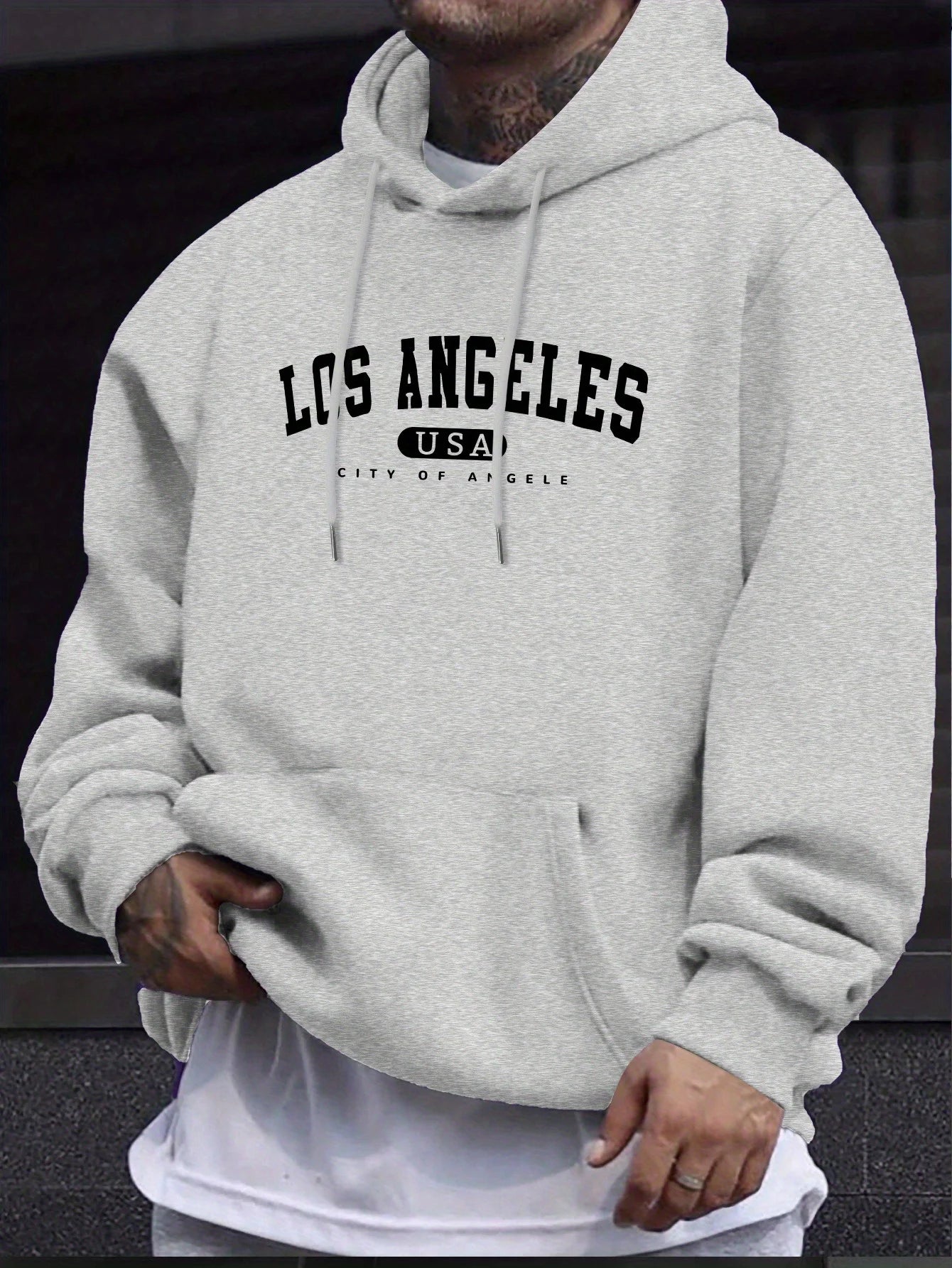 Men’s Los Angeles USA Print Hoodie – Long Sleeve Cotton Pullover