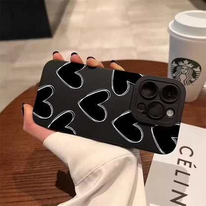 Love Heart Soft Silicone Phone Case For iPhone 16 15 14 Pro Max Plus 11 12 13 Pro Plus X XS XR Shockproof Cover