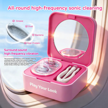 Heartbeat Cannon Electric Contact Lenses Cleaner High Frequency Sonic Silent Contact Lens Cleaning Tool Lightweight And Portable