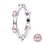 925 Sterling Silver Pink Love Ring – Inlaid Zircon Design for Women & Girls, Perfect Birthday or Anniversary Gift
