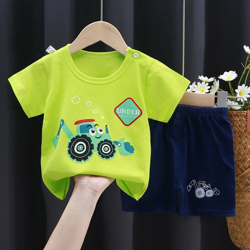Child Clothing Sets Boys  Short Sleeve Tops Shorts