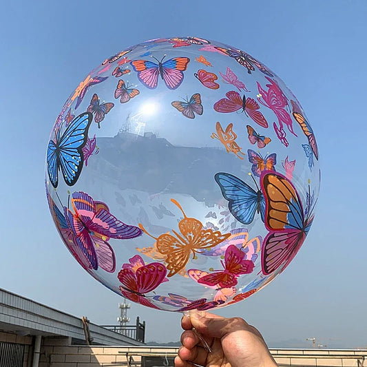 5PCS Butterfly Print Bobo Balloons Balloon Arch Wedding Happy Birthday Party Baby Shower Easter Christmas Ramadan Decoration