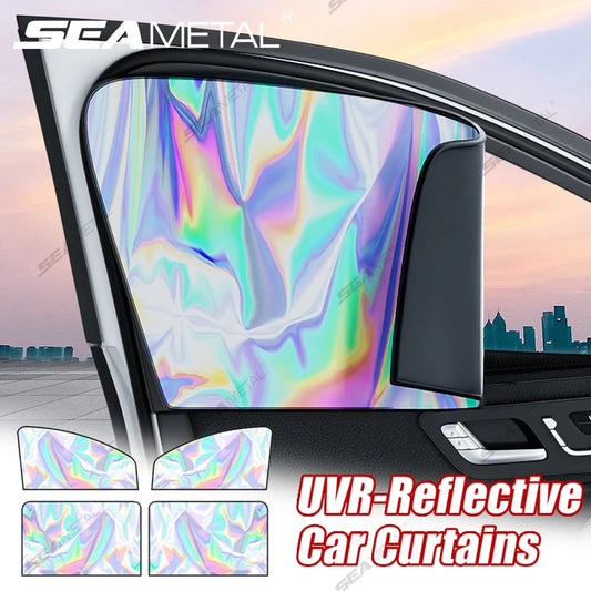 SEAMETAL Magnetic Car Side Window Curtains UV-Reflective Sun Shade Sun Protection Cover Anti-Glare Privacy Curtains for Baby