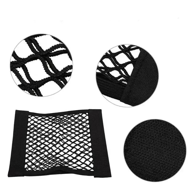 1pc Universal Car Storage Bag Double Mesh Trunk Storage Net, Car Built-in Storage Bag, Car Fire Extinguisher Fixed Net Organizer