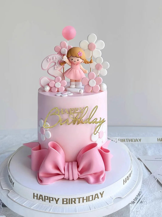 Princess Flower Cake Topper – Happy Birthday Decoration for Girl’s 1st Birthday, Baby Shower & Party Gift Box