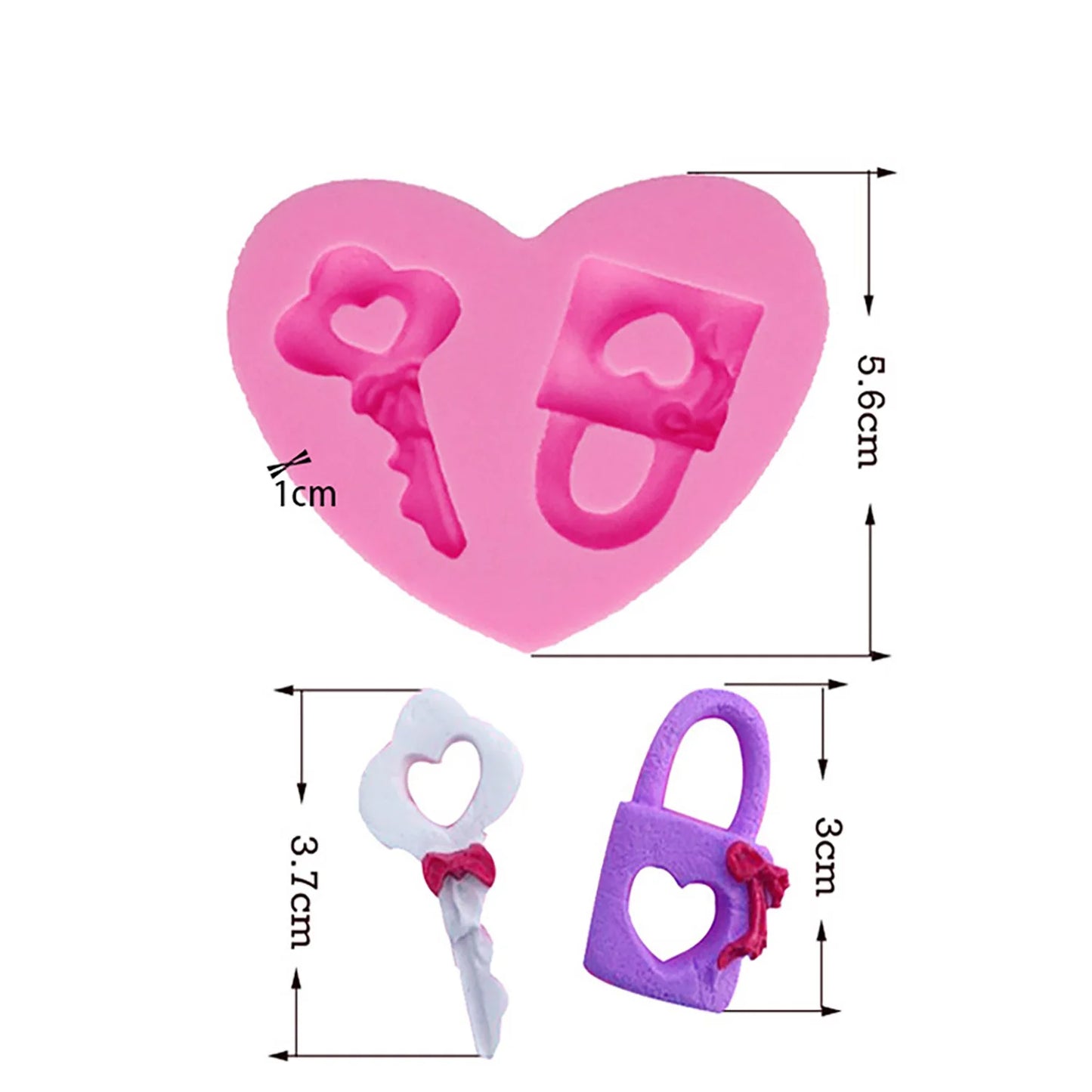 Lock Key Silicone Molds Fondant Chocolate clocks Mold Sugarcraft Clay DIY Baking Tool Cakes Cupcakes Decoration