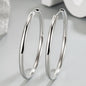 925 Sterling Silver Thick Hoop Earrings – 3mm, 3–6cm Luxury Wedding Jewelry for Women