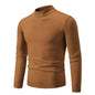 Men's Half Neck Basic Solid Sweaters Round Neck Elastic Pullovers