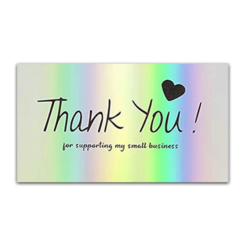 30pcs Thank You Card For Supporting Business Package Decoration "Gorgeous Thanks" Business Card Laser card Handmade With Love