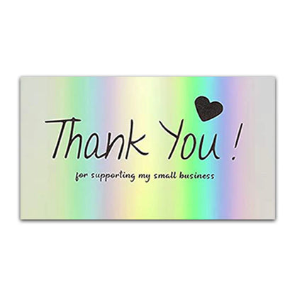 30pcs Thank You Card For Supporting Business Package Decoration "Gorgeous Thanks" Business Card Laser card Handmade With Love