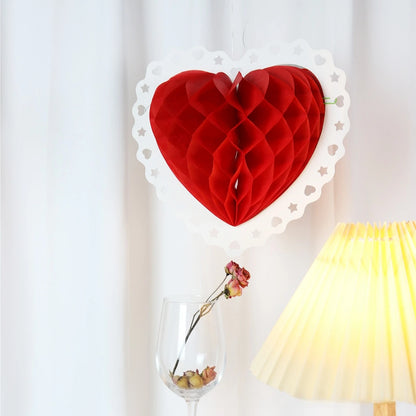 Honeycomb Love Wings Hanging Decor – Valentine’s Day & Wedding Room Decorations