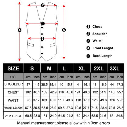 Suit Vest With Bow Tie Pocket Square Cufflinks Tuxedo Waistcoat for Men
