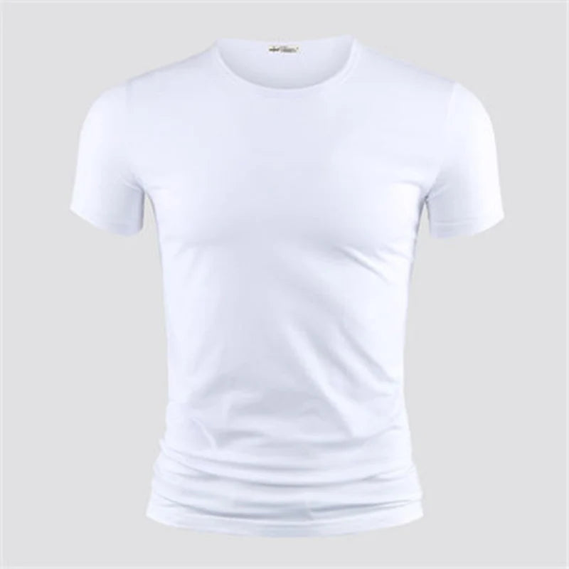 Men's Pure Color V Collar Short Sleeved T-Shirt