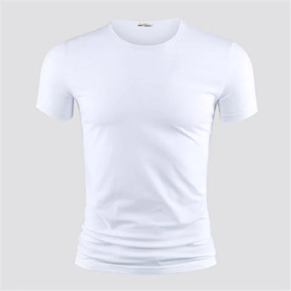 Men's Pure Color V Collar Short Sleeved T-Shirt
