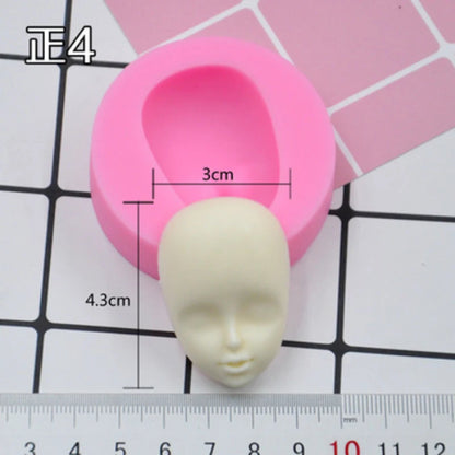 Dolls Face Silicone Mold Fondant Molds DIY Cake Decorating Tools Sugarcrafts Clay Chocolate Gumpaste Molds Baking Tools
