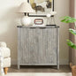 32 Fluted Sideboard Storage Cabinet Buffet - 7-Level Adjustable Shelves, Modern Farmhouse Rustic Chic Multi-Functional Organizer