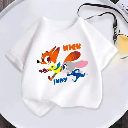 Casual Short Sleeved Anime Demon Killer Print Round Neck Children T-shirt