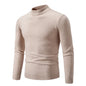 Men's Half Neck Basic Solid Sweaters Round Neck Elastic Pullovers
