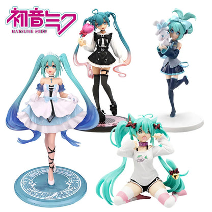 20CM Anime Hatsune Miku X Cinnamoroll Figure Anime Peripheral Collectible Models Decorative Decorations Children Kawaii Gift