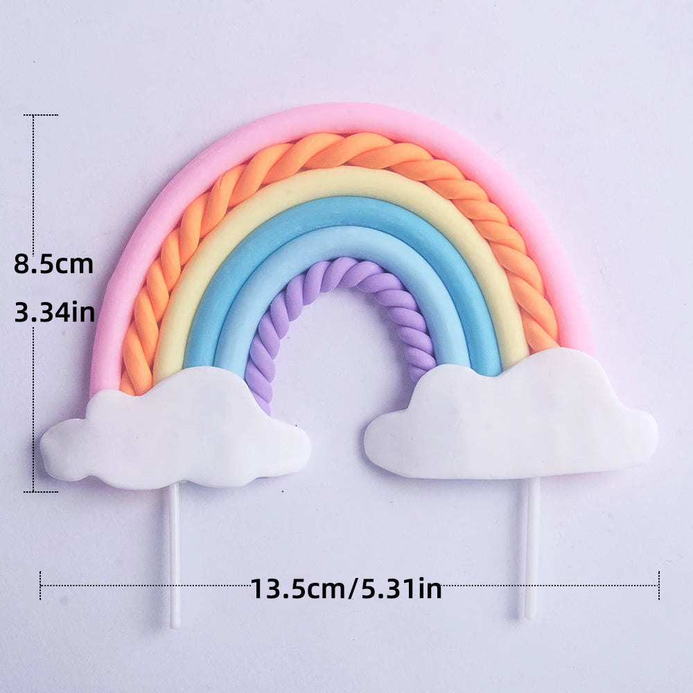 9‑Piece Unicorn Rainbow Cake Topper Set – Unicorn, Clouds, Stars & Happy Birthday Decorations for Girls’ First Birthday Party