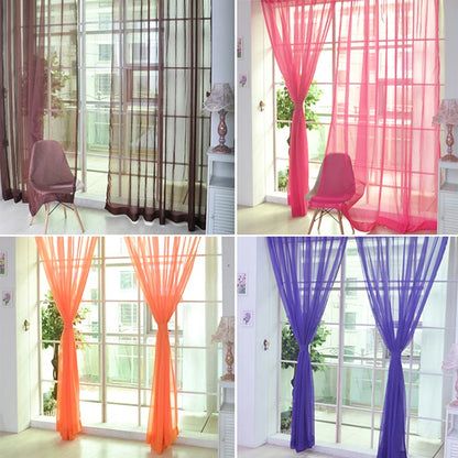 Transparent Solid‑Color Window Gauze Curtains – Light‑Luxury Sheer Panels for Weddings & Home Decor, Easy to Install