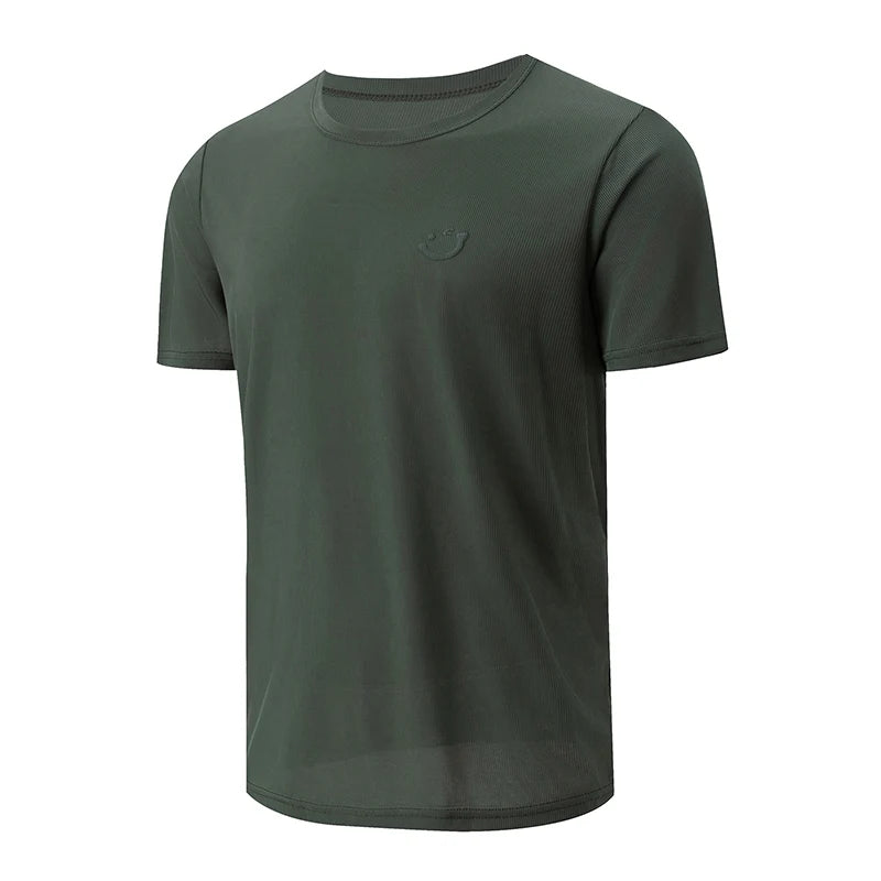 4/1 Pcs Men's Summer Solid Color Smiling Face Ice Silk Casual Short Sleeve Teenagers Loose Fashion Soft And Comfortable Sports T