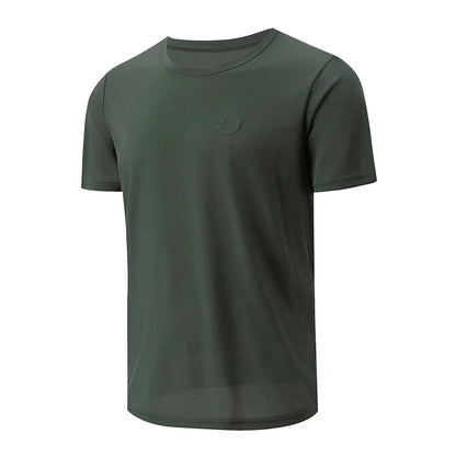 4/1 Pcs Men's Summer Solid Color Smiling Face Ice Silk Casual Short Sleeve Teenagers Loose Fashion Soft And Comfortable Sports T