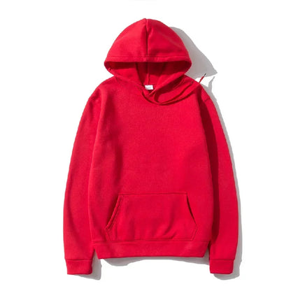Men's and Women's Solid Color Pocket Pullover Hoodies