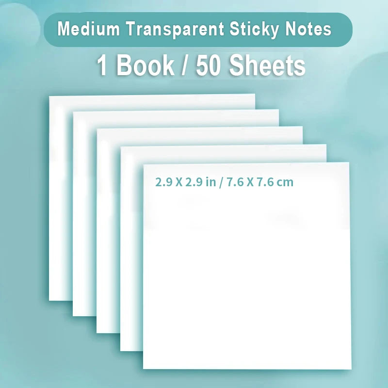 50 Sheets PET Transparent Sticky Notes