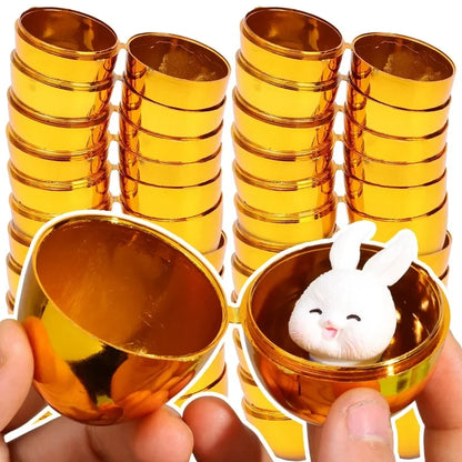 Easter Filling Eggs Golden Easter Decoration Egg Plastic Empty Simulation Eggshell Party Game Toys Festival Party Decor Supplies
